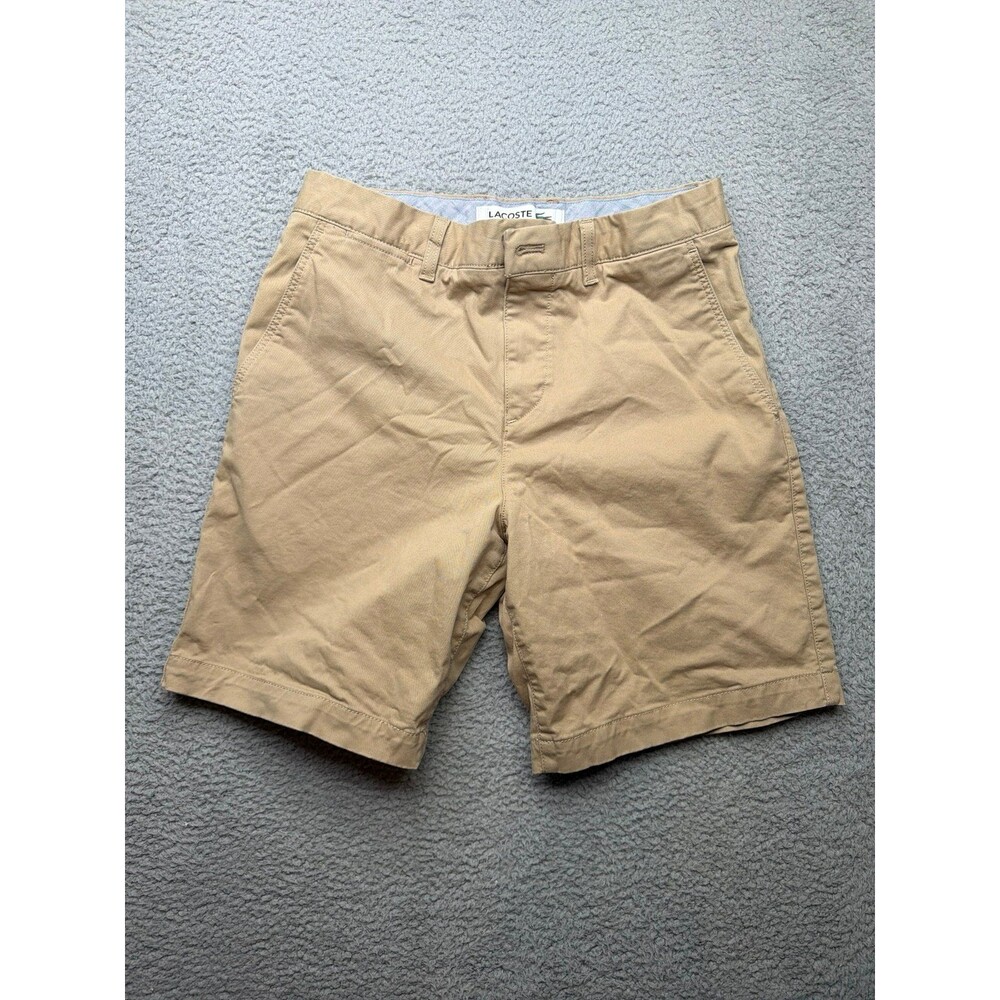 Lacoste Men's Khaki Chino Shorts Sz 30 EUC dark khaki